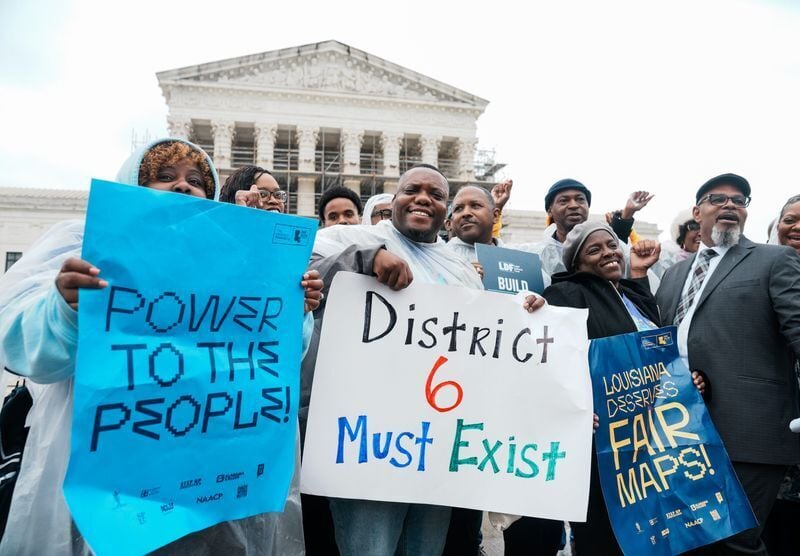 People rally outside the U.S. Supreme Court following arguments heard in Louisiana v. Callais on March 24, 2025. On April 29, 2026, the nation's highest court struck down a Louisiana congressional map that a group of voters who describe themselves as “non-African American” had challenged as the product of unconstitutional racial gerrymandering. By a vote of 6-3, the justices left in place a ruling by a federal court that barred the state from using the map, which had created a second majority-Black district, in future elections.