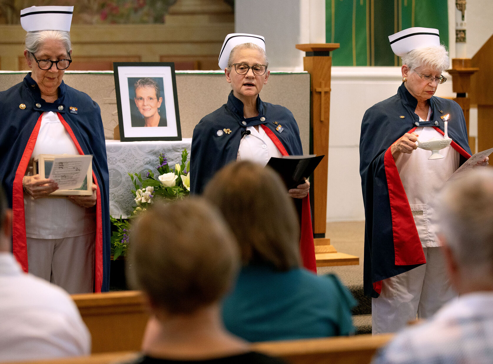 Nurse honor guard celebrates service of white-capped colleagues