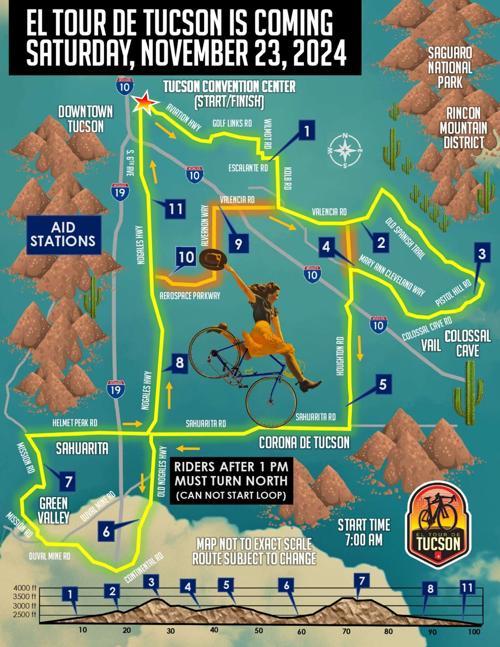 El Tour de Tucson Map 2024