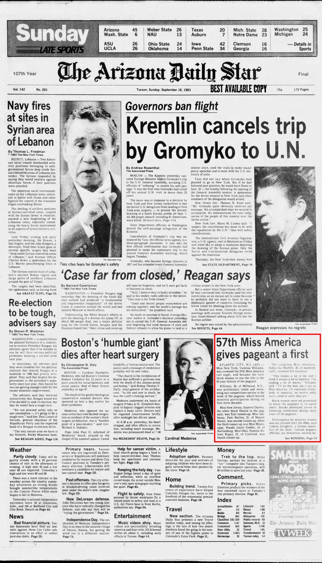 Sept. 18, 1983: First black Miss America crowned