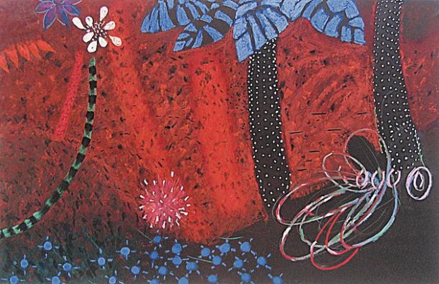 Artist makes the desert burst with color, energy  