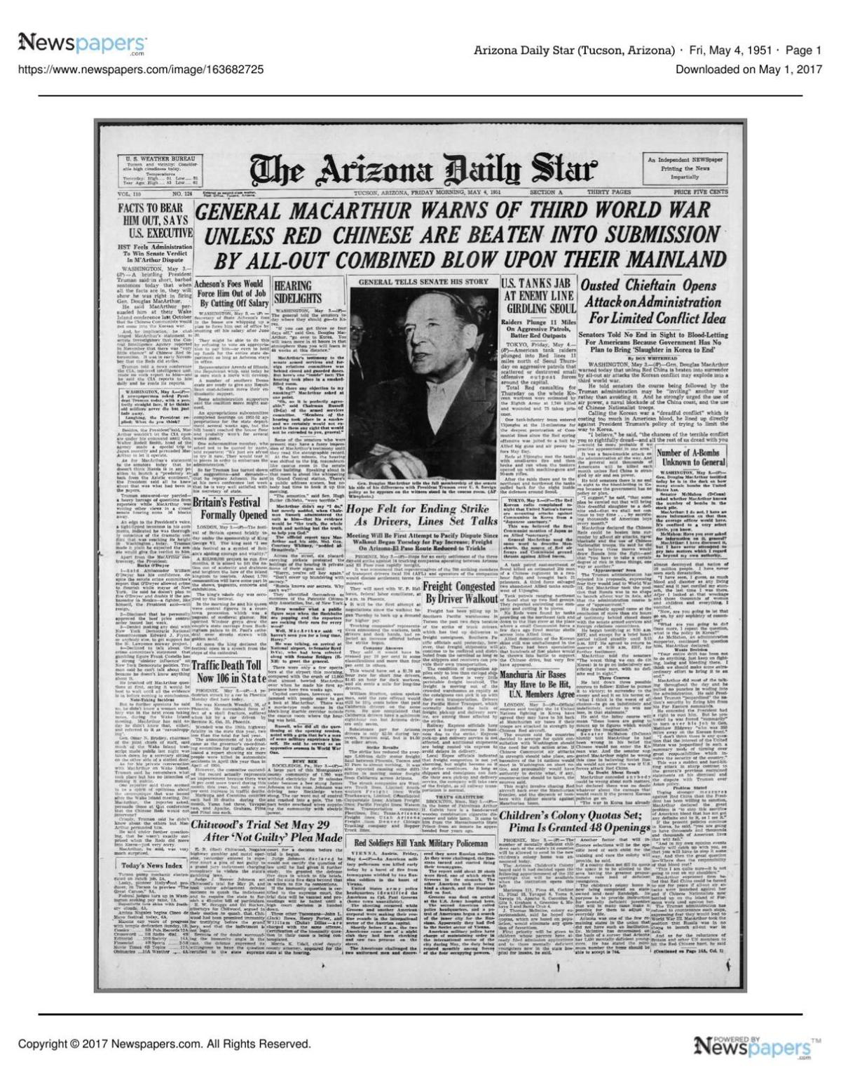 Arizona Daily Star front page May 4, 1951.pdf