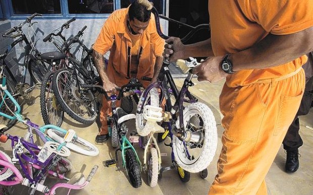 Bikes fixed by inmates go to poor kids  