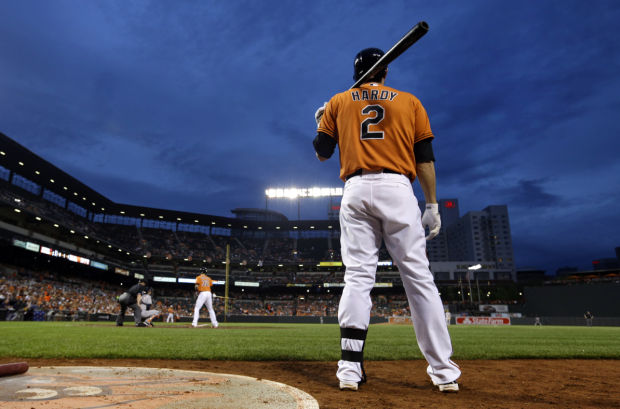 Photo: J.J. Hardy slide in Baltimore, MD - WAG2012090705 