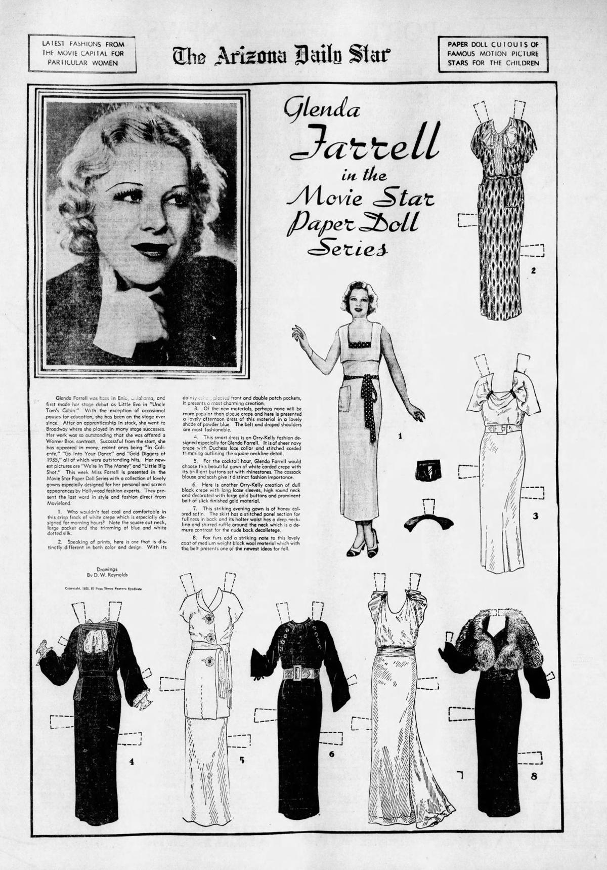 Glenda Farrell paper doll