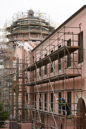 Hue knew? Unearthed original color replacing pink shade of Old Pima County  Courthouse