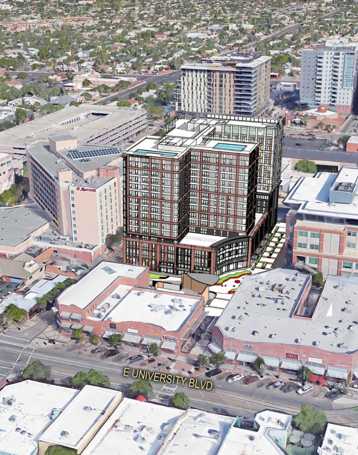 Going Up Boutique Hotel Apartment Complex Is Going Up At Main Gate Square Near Ua Business News Tucson Com University square is one of aggieland's best kept secrets. main gate square near ua