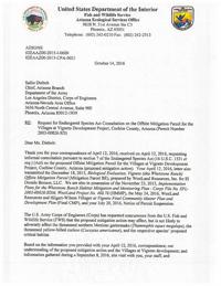 Wildlife service letter to Army Corps