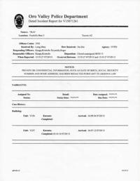 Police reports from Oro Valley and Pima County