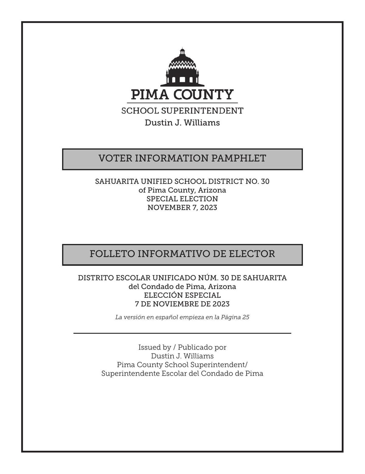 SAHUARITA 2023 BOND PROPOSAL