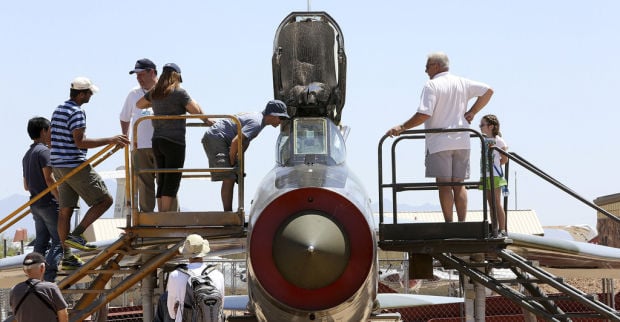 Visitors get into British planes