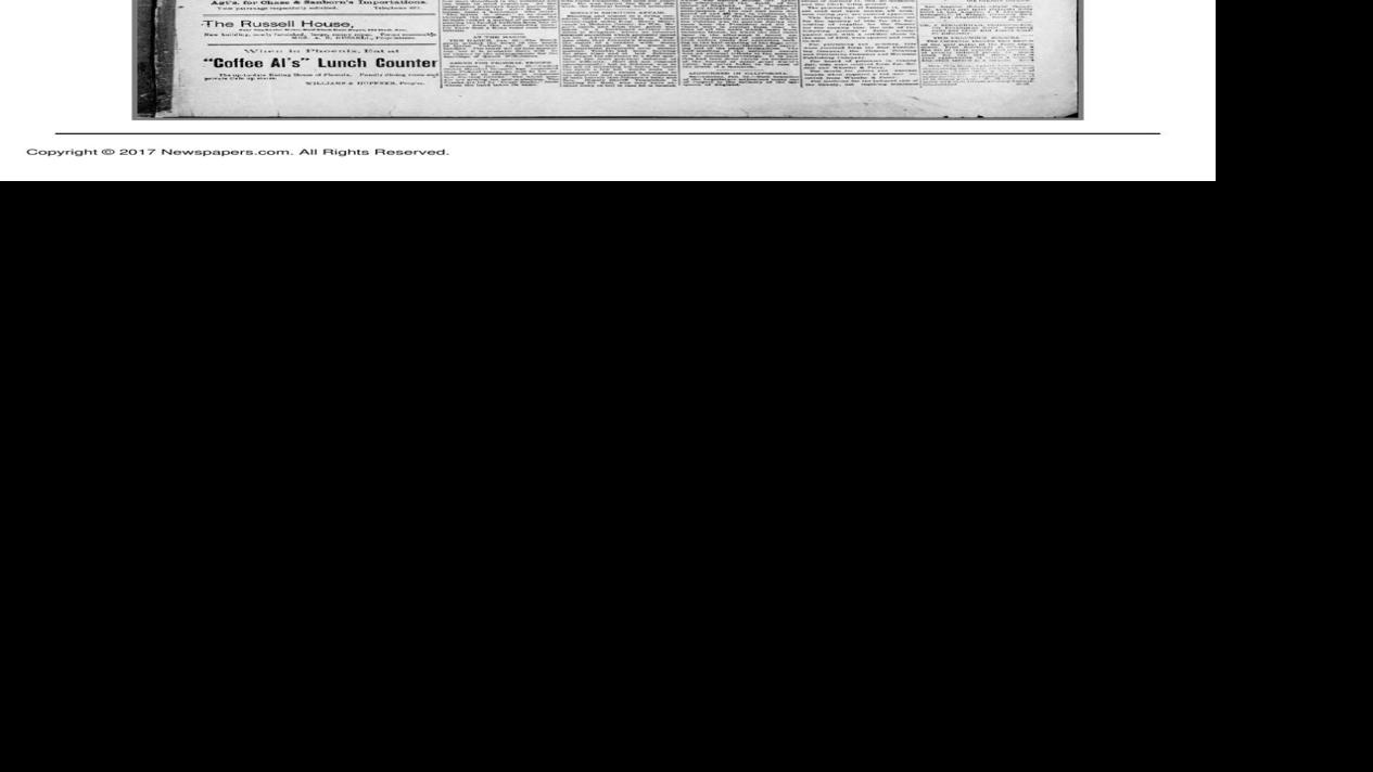 Arizona Daily Star front page Jan. 23, 1901