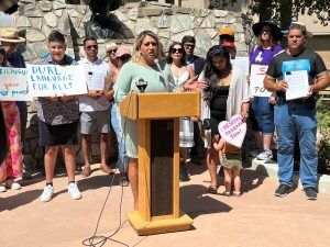 Protest by supporters of dual-language programs