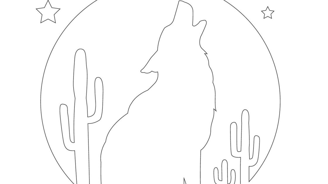 Stencil Howling Coyote