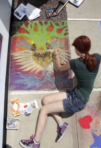 Chalk art festival at Park Place mall has concrete canvas    