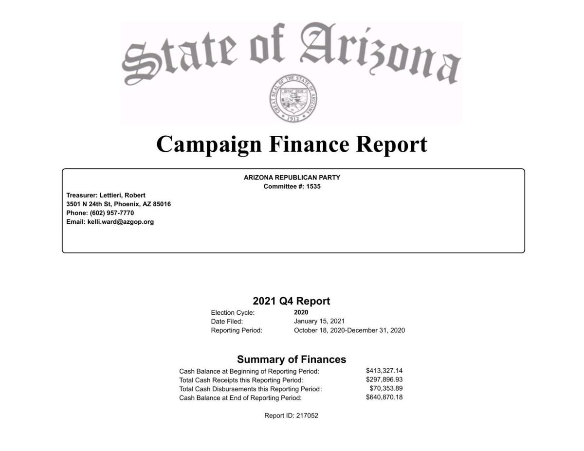 Latest Arizona GOP filing