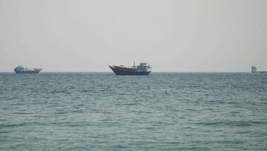 Vessels at the Strait of Hormuz, as seen from Musandam