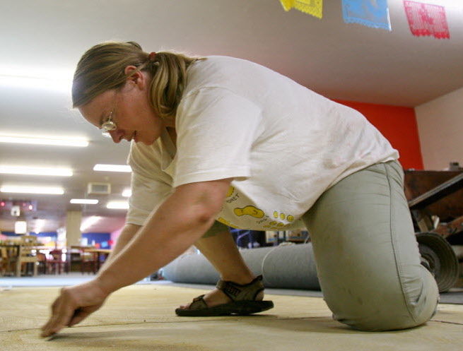 Removing floor adhesive