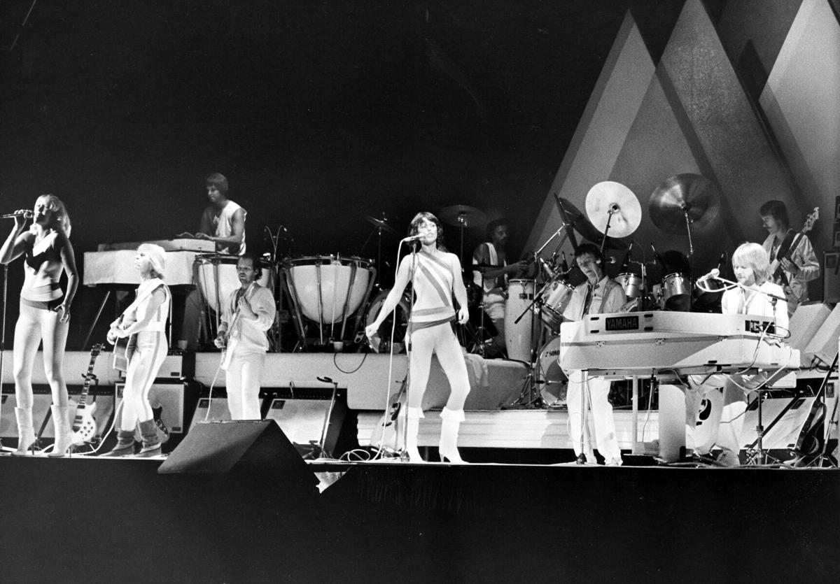 ABBA performs on Oct 7, 1979, in Toronto, Ontario, Canada.
