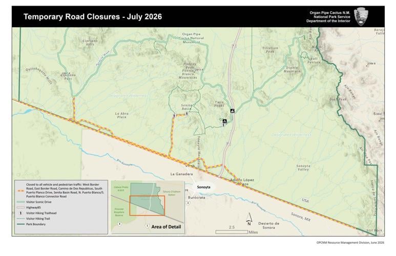 Organ Pipe monument closes roads to clear path for 2nd border wall construction