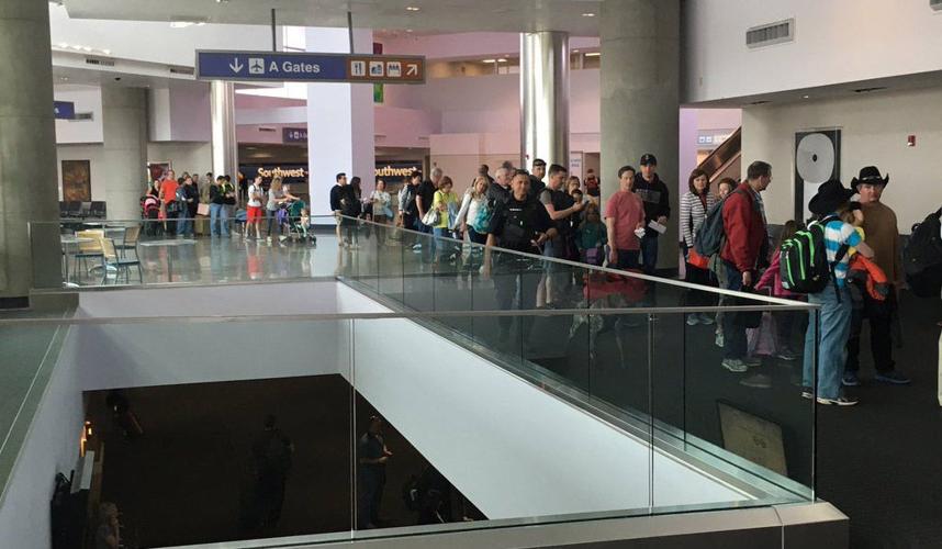 Lines at Tucson airport during a peak season