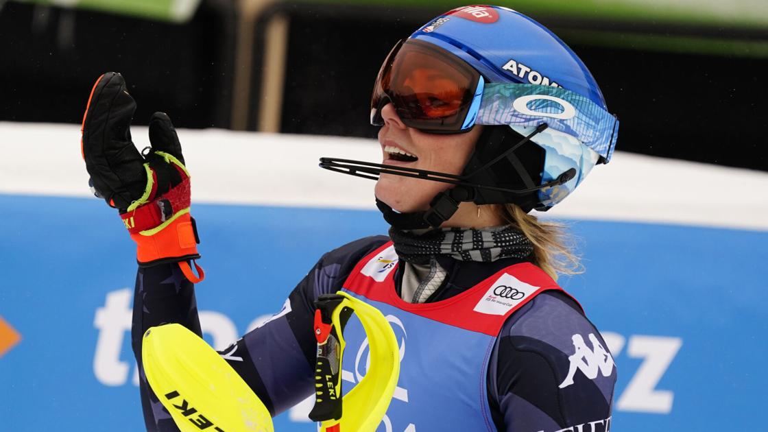 Mikaela Shiffrin must wait for record win 86 but takes slalom title