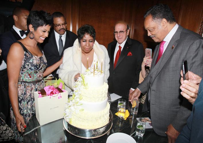 Tamron Hall, Willie Willkerson, Aretha Franklin, Clive Davis, Jessie Jackson Sr.