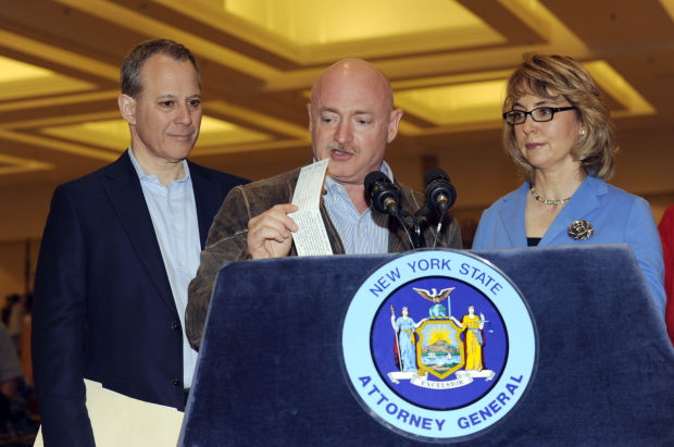 Gabby Giffords attends NY gun show