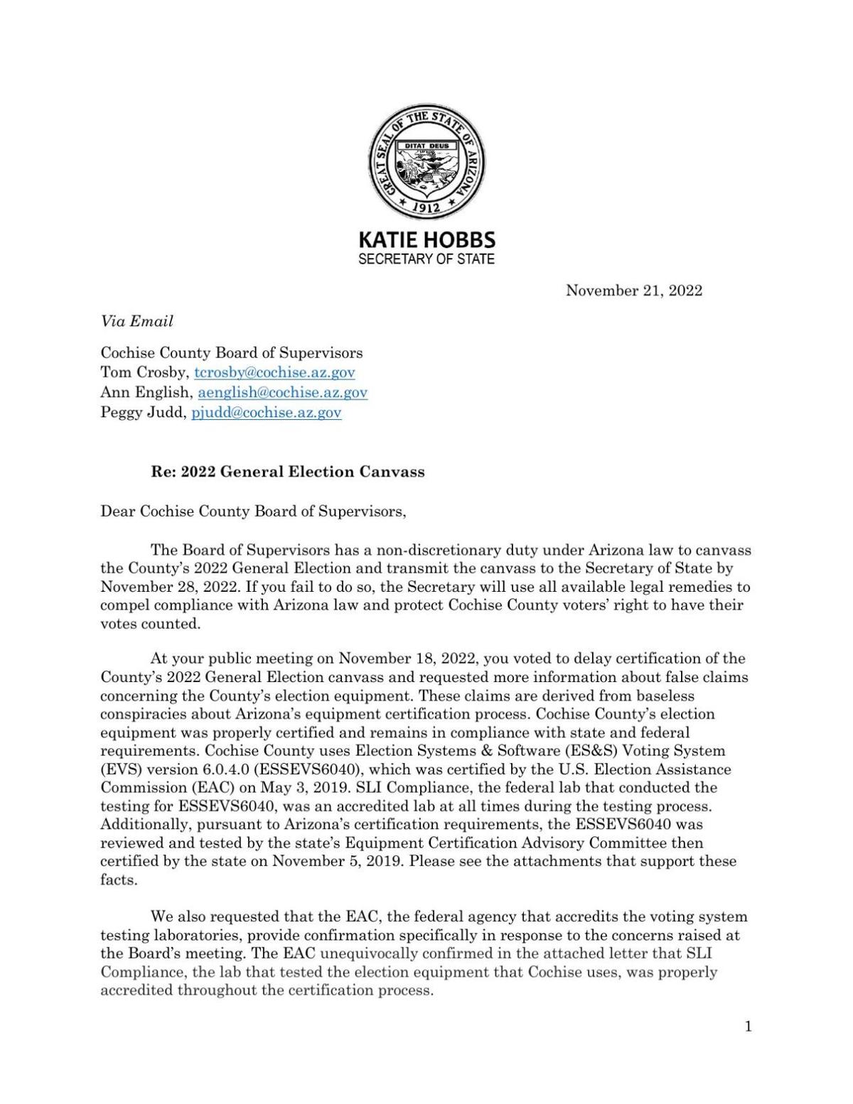 Elections Director warns Cochise voters could be 'disenfranchised'