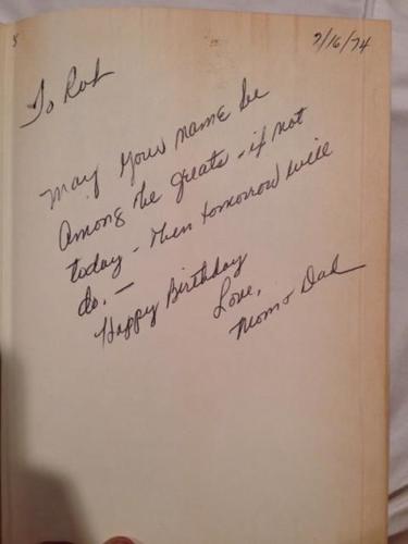 Note from Rob Lieberman's parents