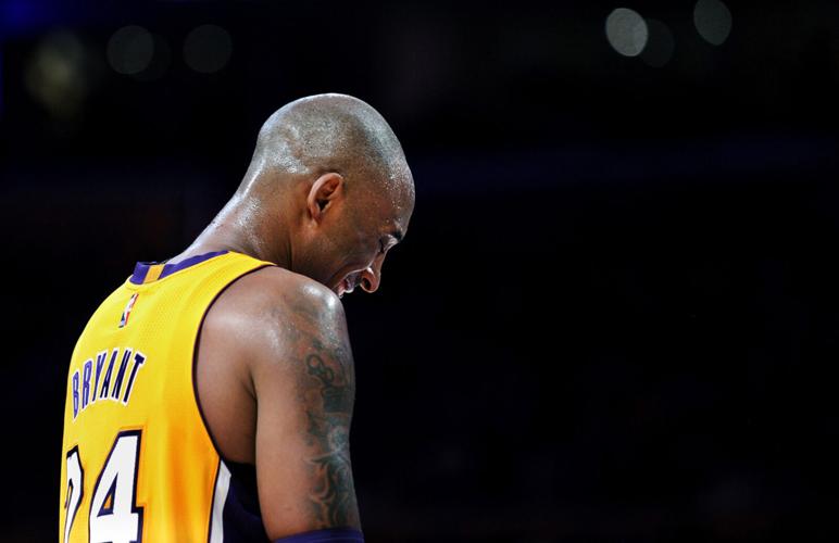 Lakers Kobe Bryant against the Jazz during the final game of his career at the Staples Center in 2016..