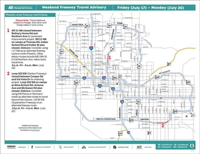 ADOT’s Weekend Freeway Travel Advisory (July 17-20)