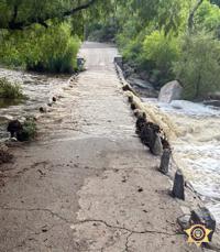 Cyclist rescued after being knocked into rushing water at Sabino Canyon