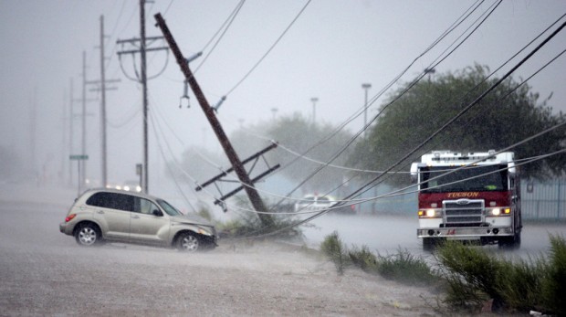Thousands in the dark as storm blows by on gusts near 80 mph   