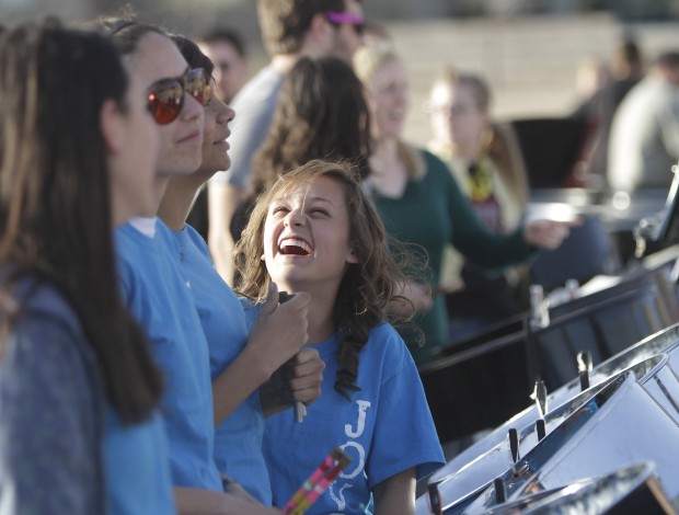 As steel drums gather, the happiness spreads   