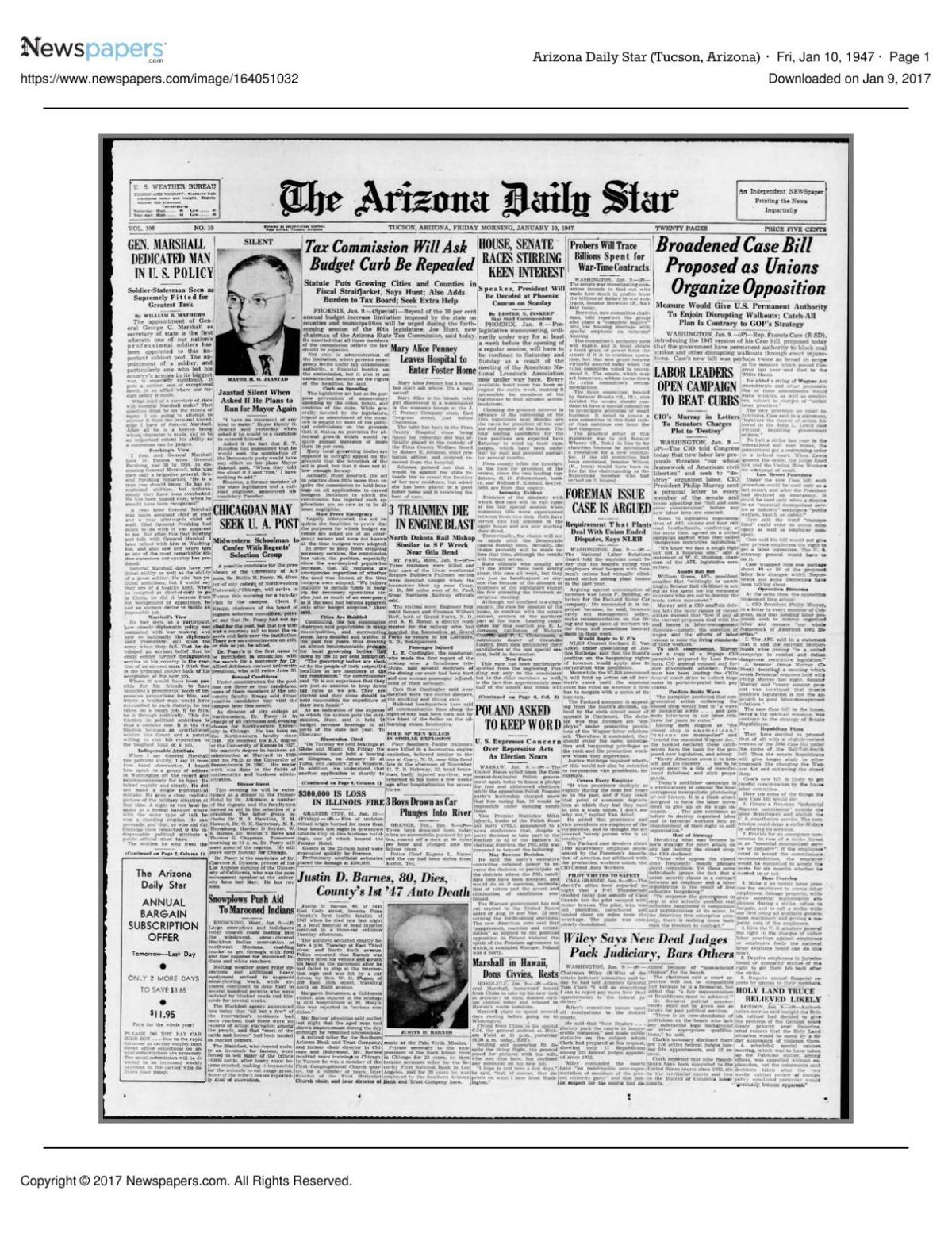 PDF: Jan. 10, 1947 front page