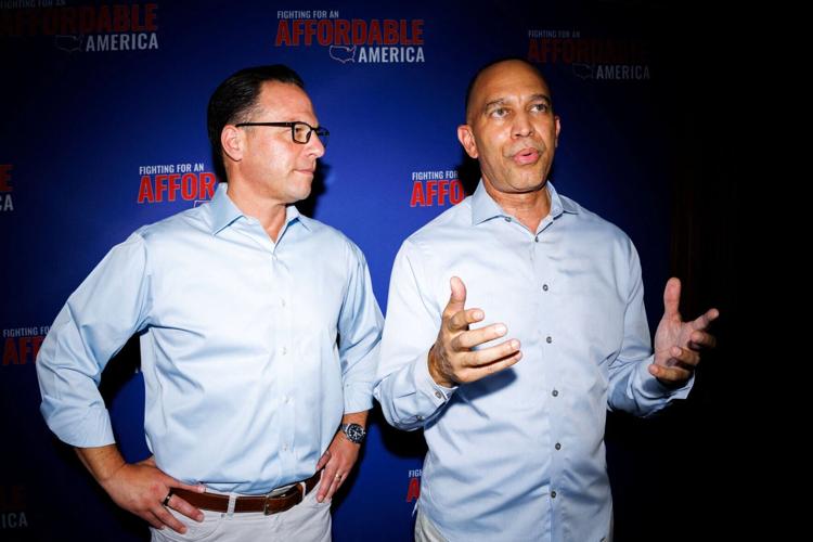 U.S. House Minority Leader Hakeem Jeffries holds event to mark 100 days until the midterm elections in Bethlehem