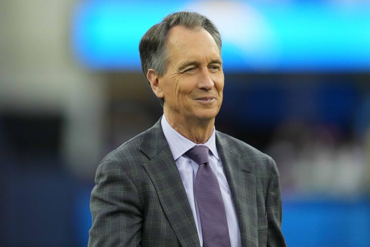Cris Collinsworth is the analyst for NBC's broadcast of Super Bowl LX on Sunday, Feb. 8, 2026.