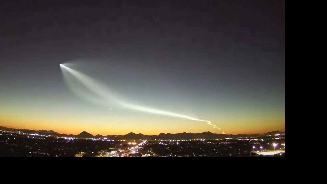 Watch now: Time lapse shows SpaceX rocket's path west of Tucson | Local ...