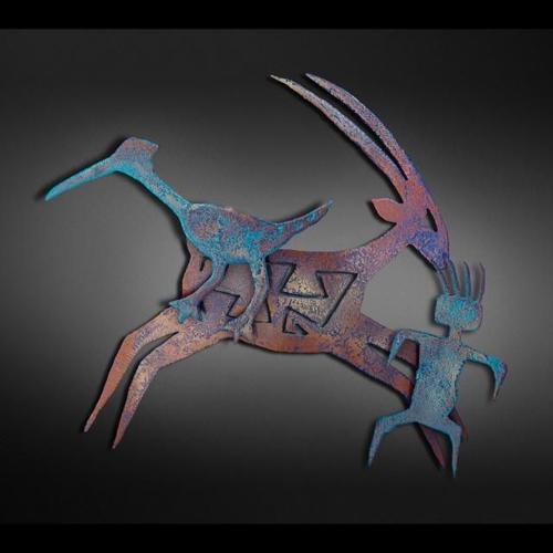 Dan's metal art at Masons' Eats: Arts & Crafts Festival at Mason Lodge #4