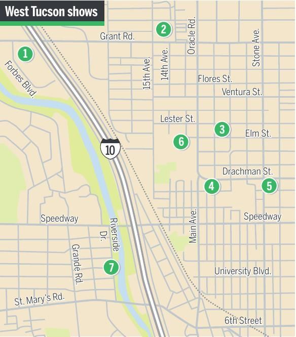 West Tucson shows map