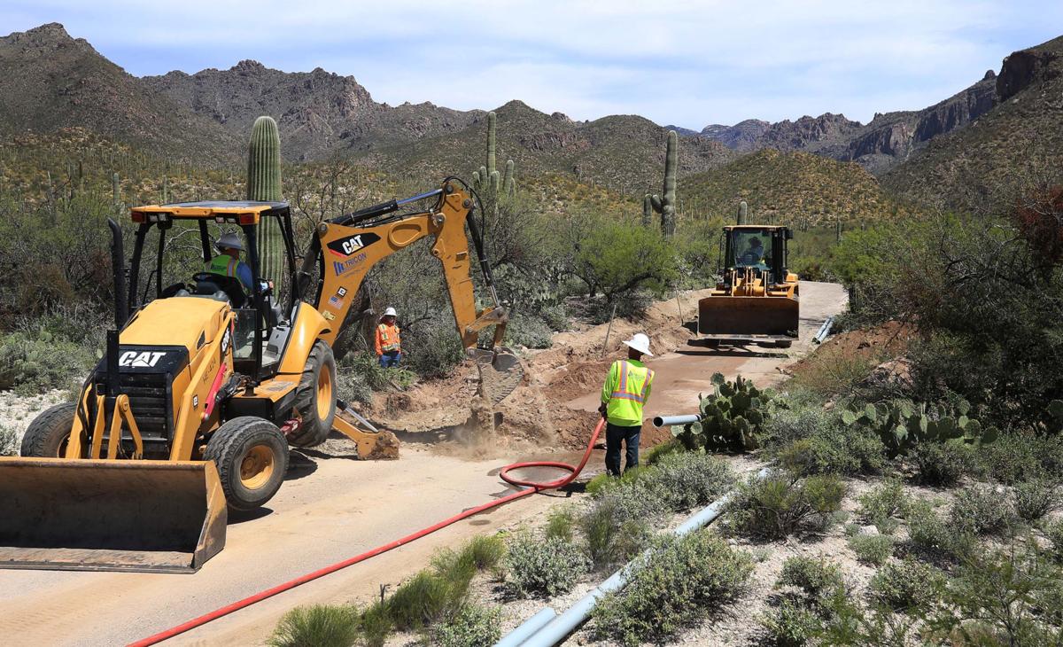 Electric shuttle work at Sabino Canyon