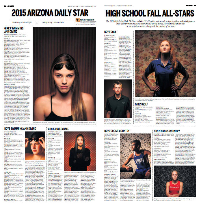 2015 Arizona Daily Star Fall Sports High School All Stars