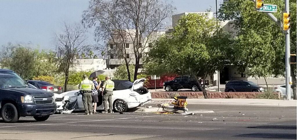 County sheriff's vehicle involved in three car crash in northwest Tucson