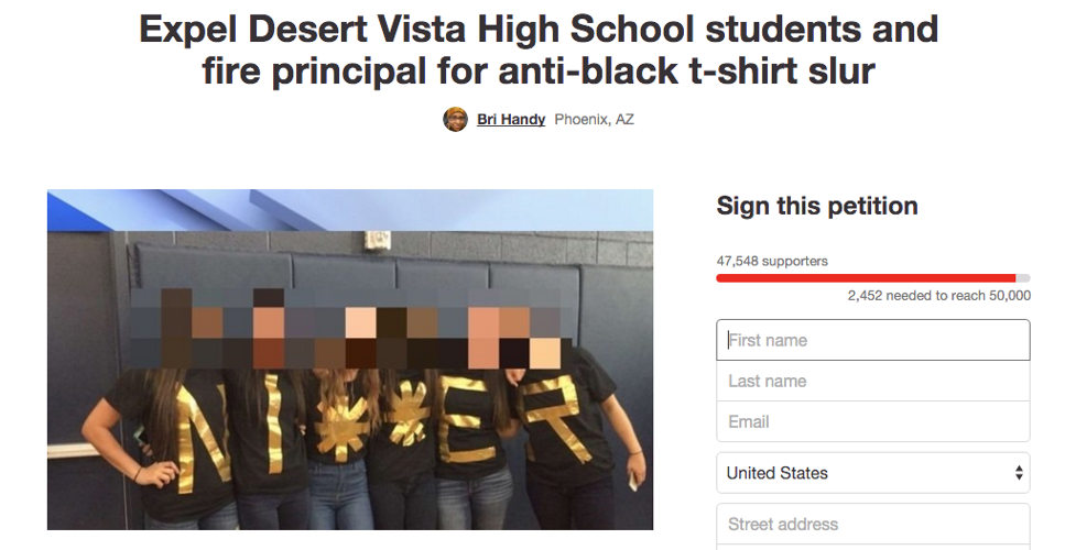 Desert Vista High School racist slur