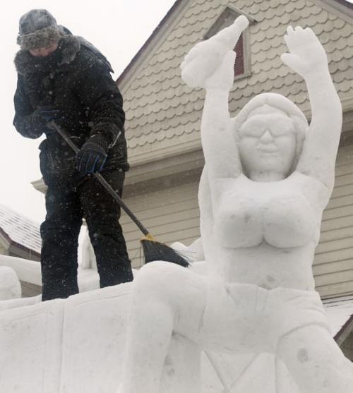 Snow sculpting competition