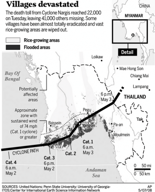Myanmar Cyclone Pattern Cyclone death toll in Myanmar at 22,000; 41,000 are missing | Latest ...