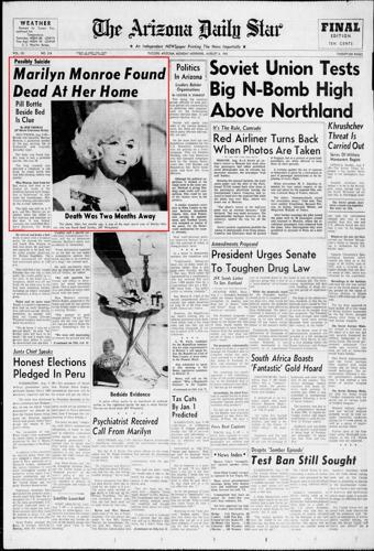 Aug. 6, 1962: Marilyn Monroe is found dead