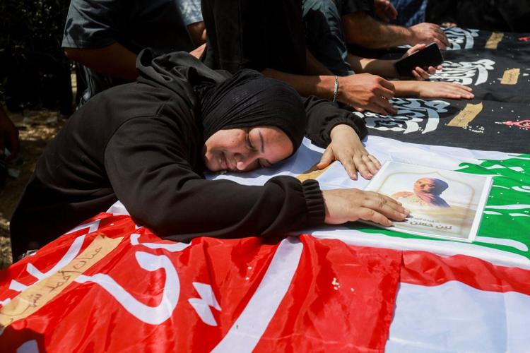 Funeral of Lebanese parents Hassan Abdullah and Hanan Shehab and their children Leen, Ali, Ibraheem and Julia, in Wardaniyeh