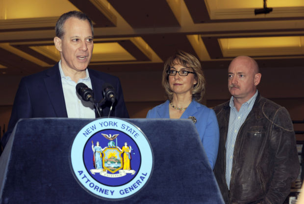 Gabby Giffords attends NY gun show